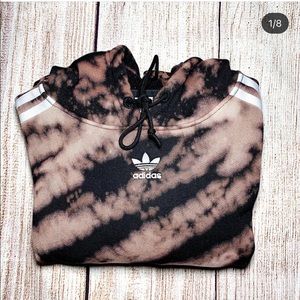Repurposed Tie Dye Adidas Crop Hoodie Size Small